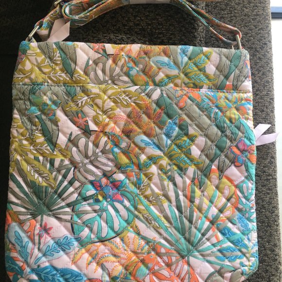 Vera Bradley Cotton Triple Zip Hipster Crossbody Purse - Picture 2 of 5